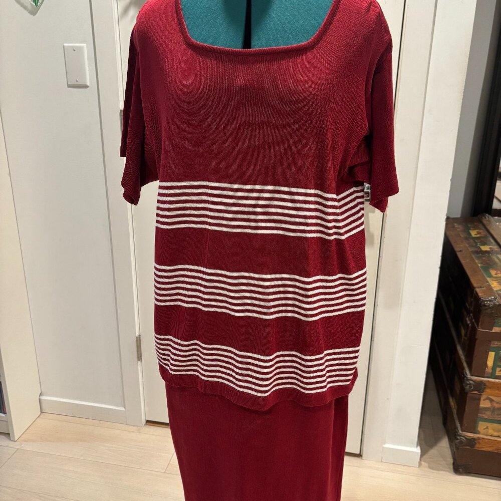 Four pieces hand made red and white pure cotton